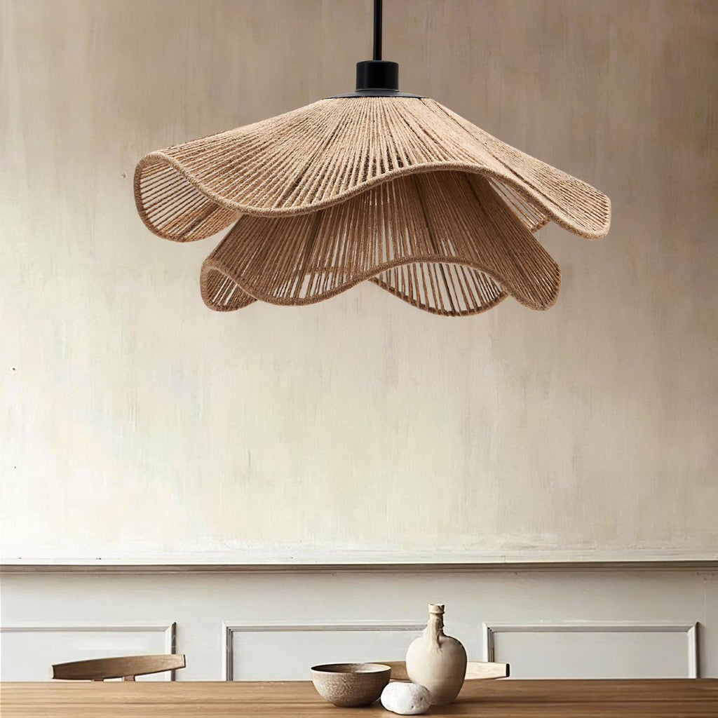 Straw Hat Lampe Suspendue Vague Tissée Organique - Neutralighting