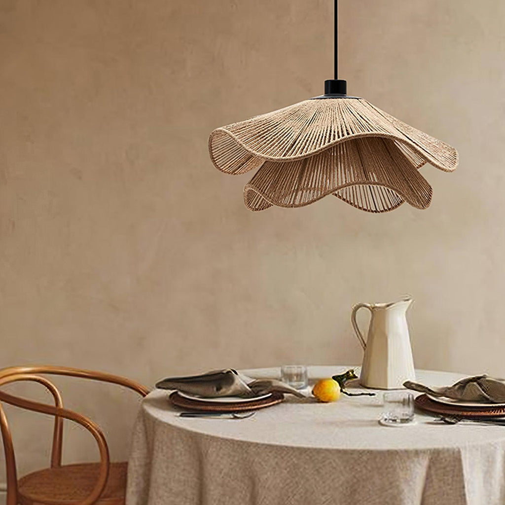 Straw Hat Lampe Suspendue Vague Tissée Organique - Neutralighting