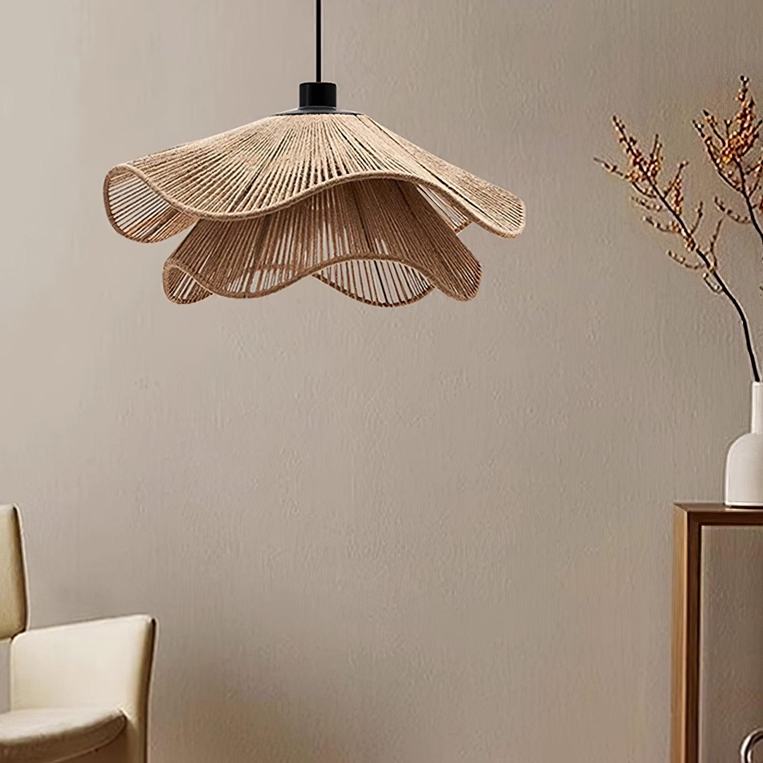 Straw Hat Lampe Suspendue Vague Tissée Organique - Neutralighting