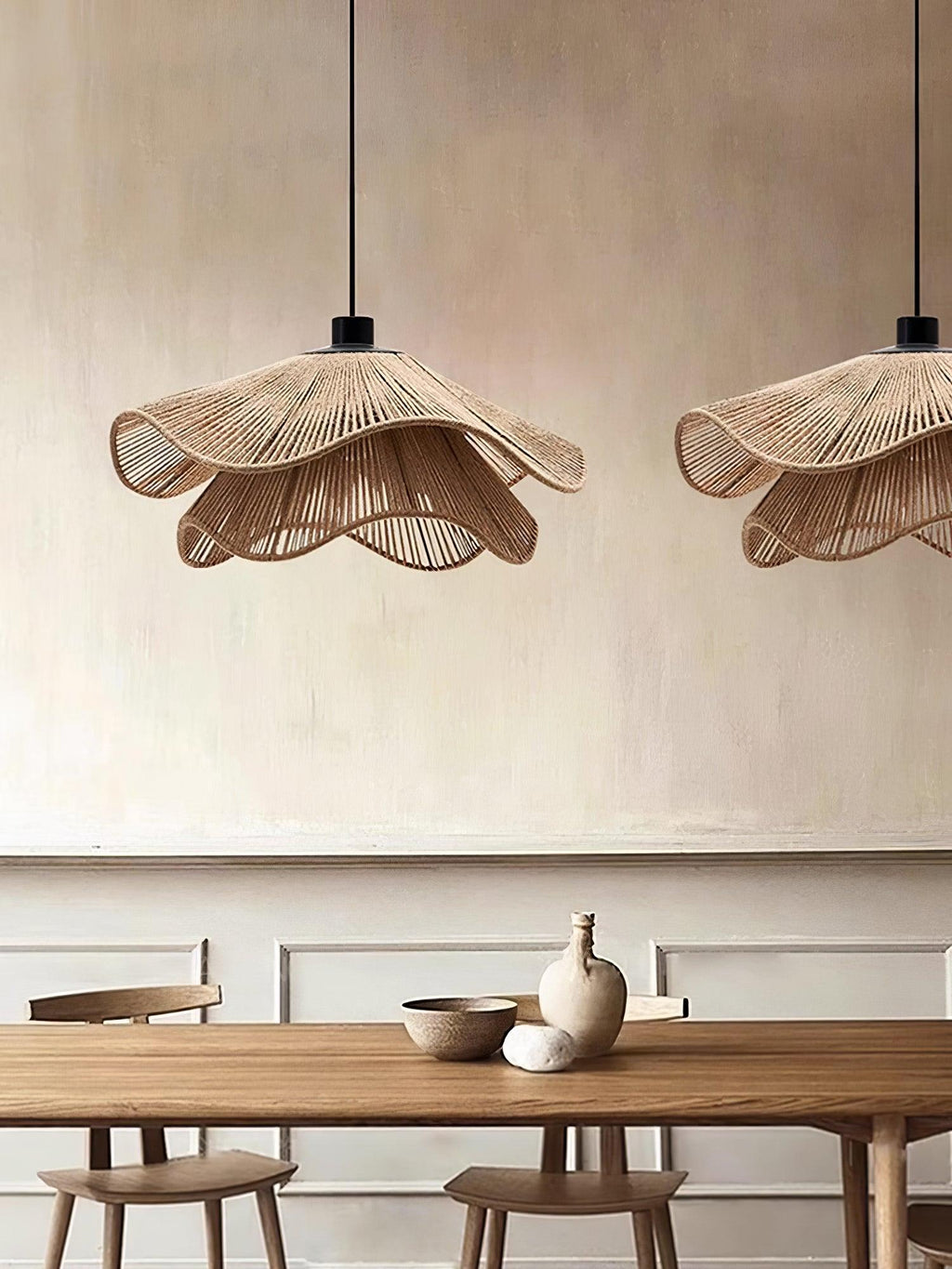 Straw Hat Lampe Suspendue Vague Tissée Organique - Neutralighting