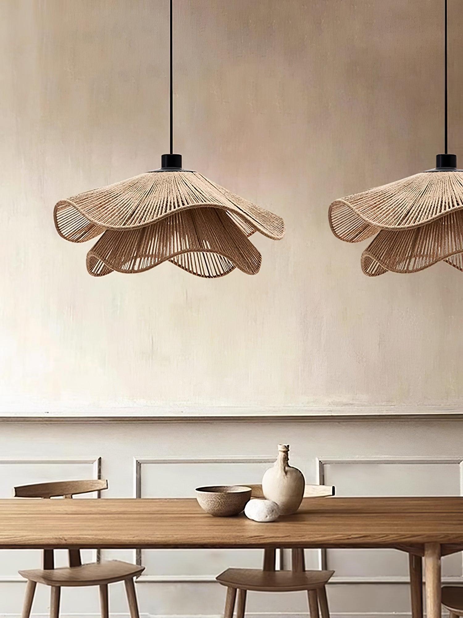 Straw Hat Lampe Suspendue Vague Tissée Organique - Neutralighting