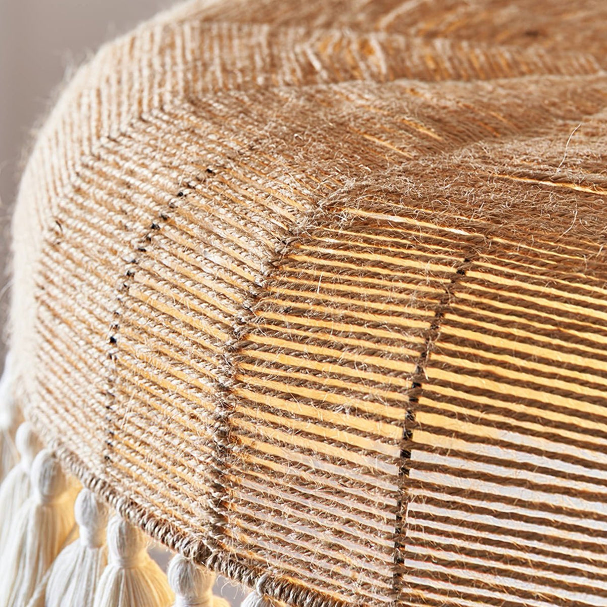 Boho Lampe Suspendue en Jute Tissée à la Main - Neutralighting