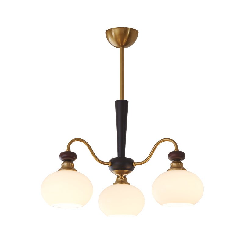 Calaeila Chandelier Bois Verre Sphère Élégance Traditionnelle - Neutralighting