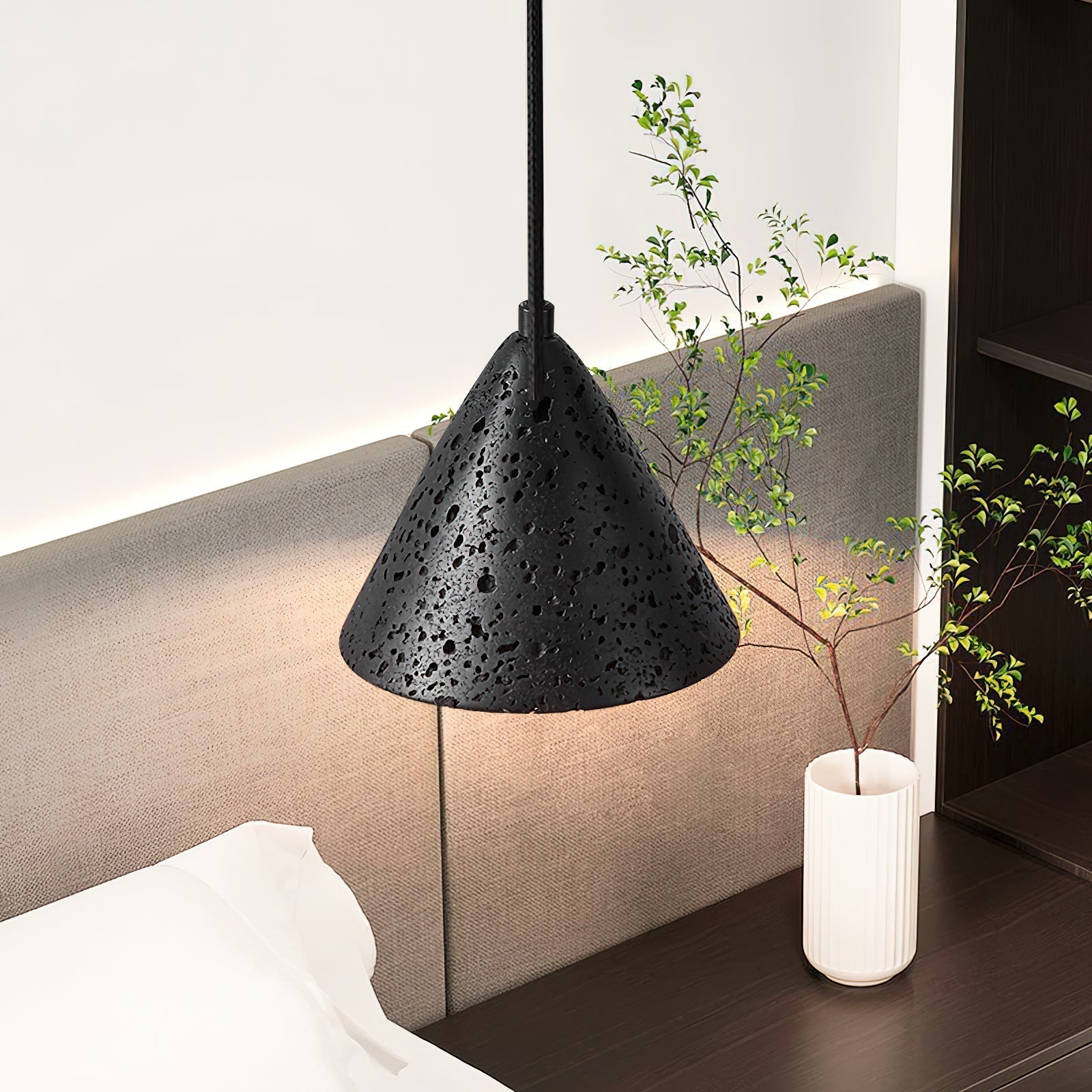 Vaelior Suspension en Travertin Abat-jour Dôme - Neutralighting
