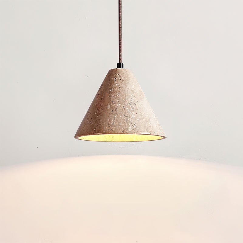 Vaelior Suspension en Travertin Abat-jour Dôme - Neutralighting