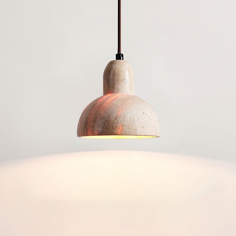 Vaelior Suspension en Travertin Abat-jour Dôme - Neutralighting