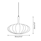 Hashira Tissu Suspension Ovale Mid Century - Neutralighting