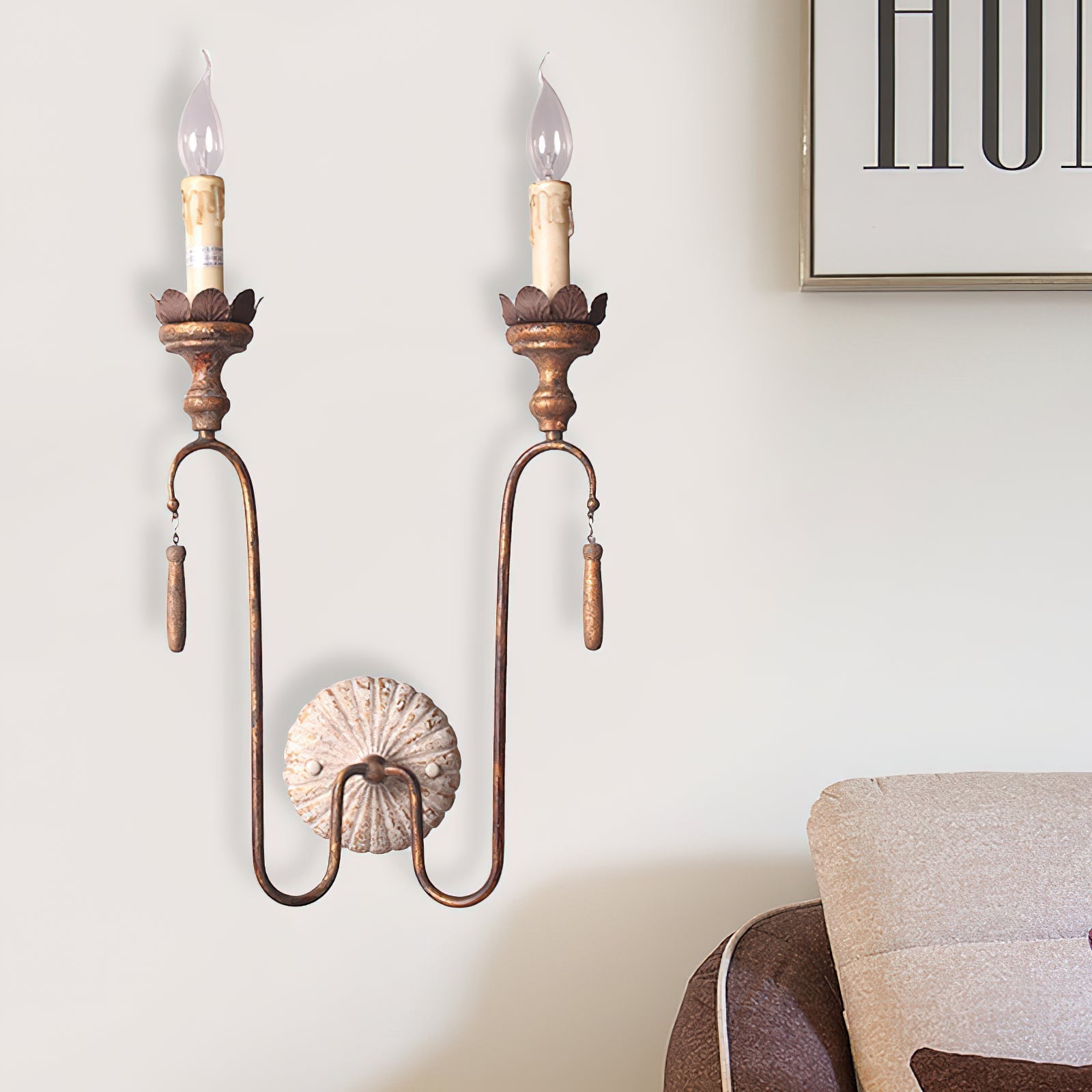 Avelaris Lampe Murale Vintage Industrielle en Bois et Métal - Neutralighting