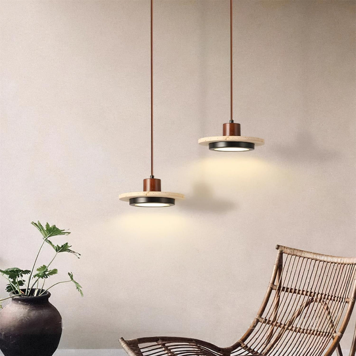 Solaro Suspension LED Travertin - Neutralighting