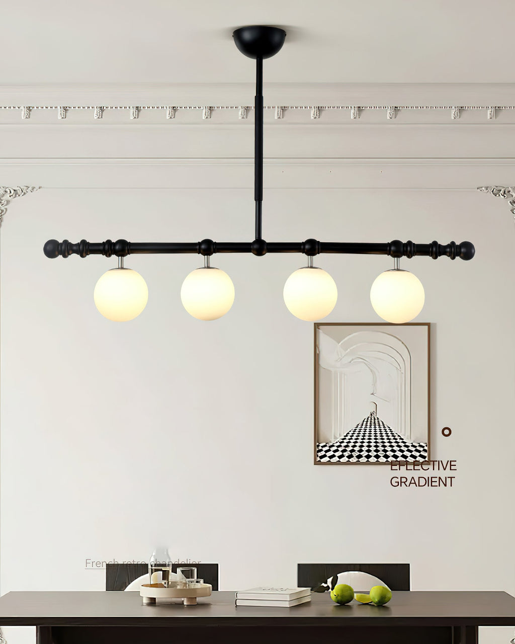 Hayes Lustre Bois Linéaire Boules en Verre - Neutralighting
