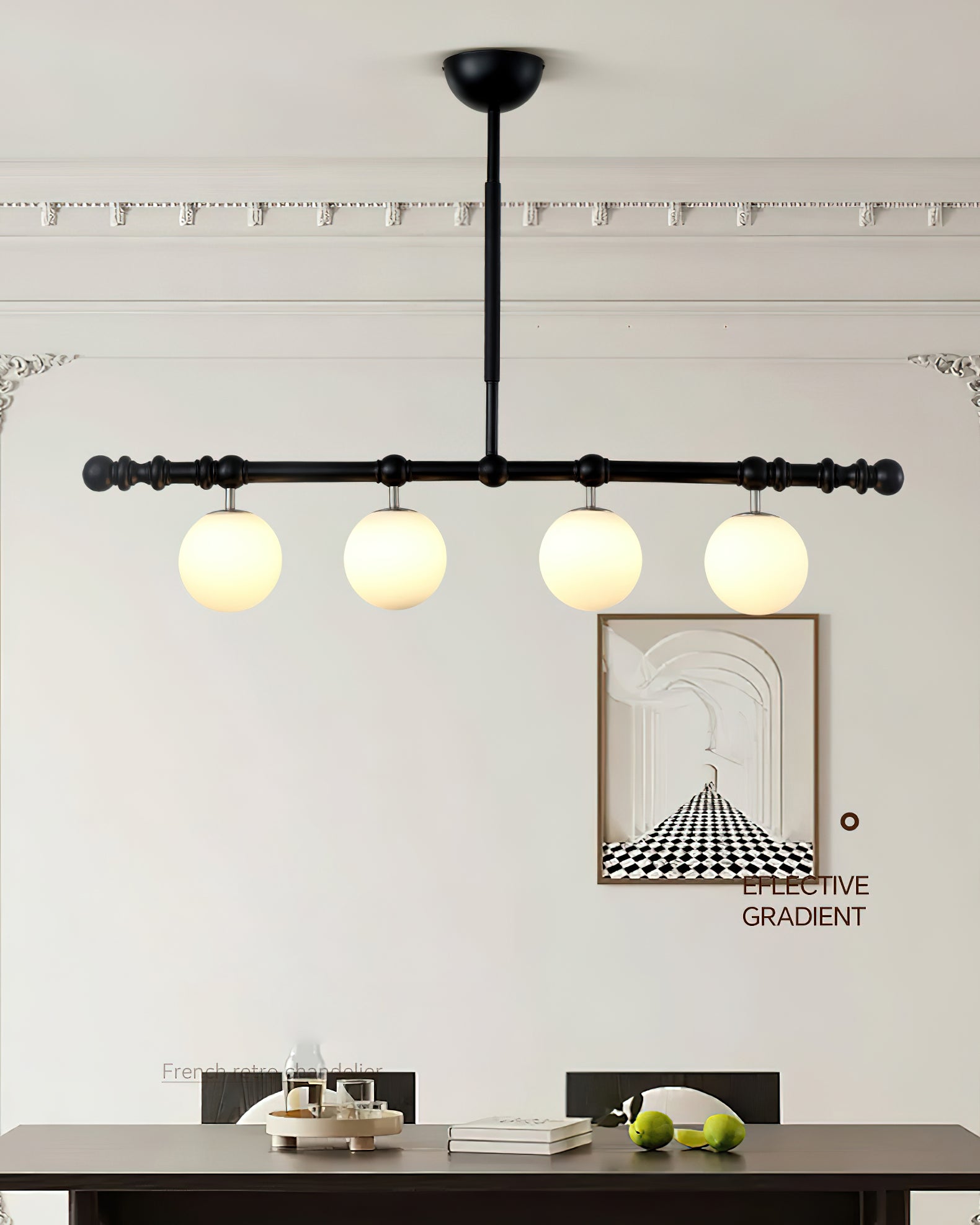 Hayes Lustre Bois Linéaire Boules en Verre - Neutralighting