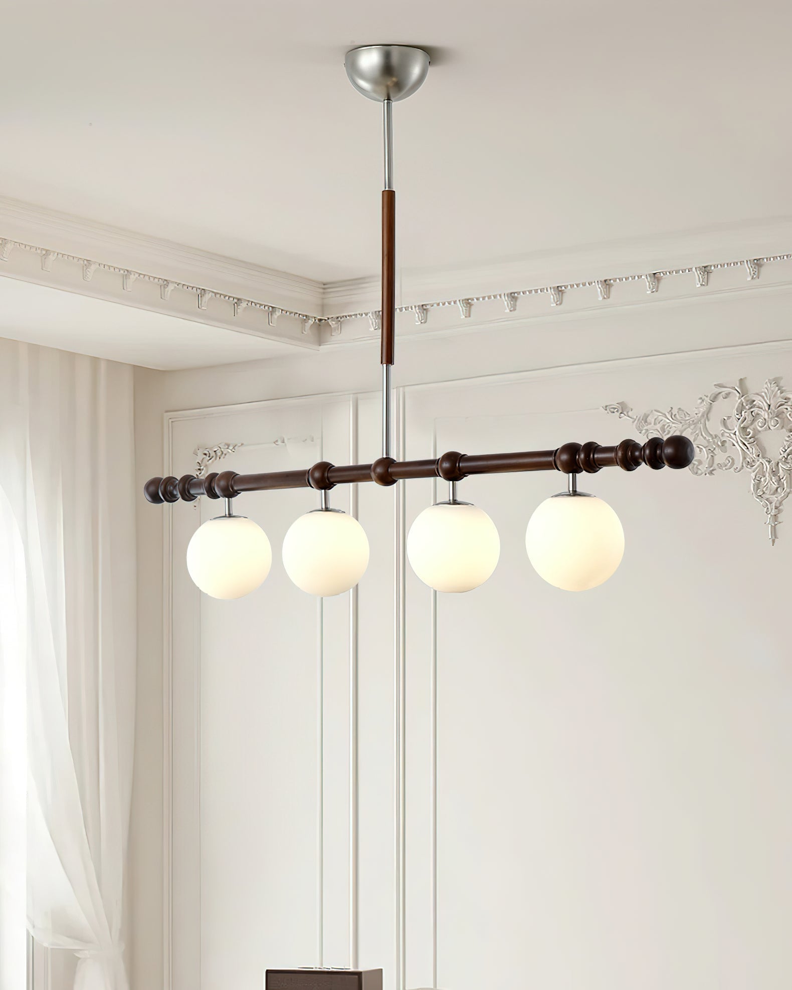 Hayes Lustre Bois Linéaire Boules en Verre - Neutralighting