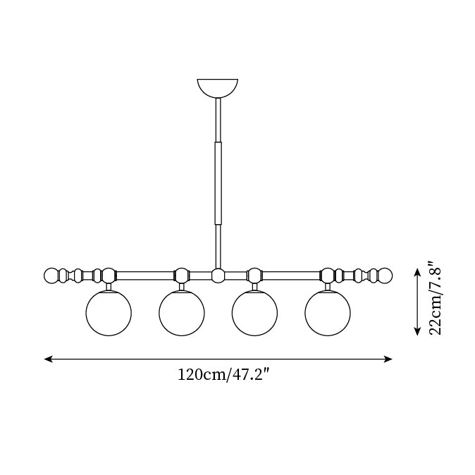 Hayes Lustre Bois Linéaire Boules en Verre - Neutralighting