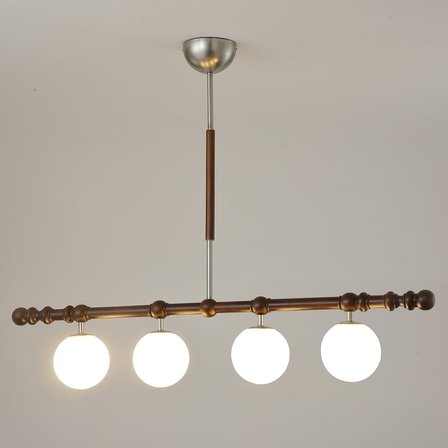 Hayes Lustre Bois Linéaire Boules en Verre - Neutralighting