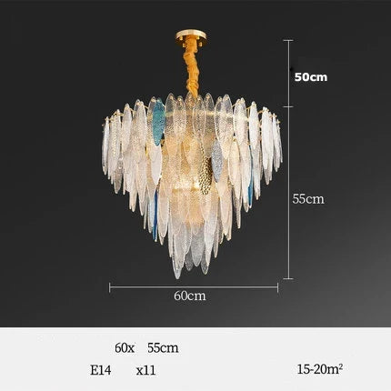 Lustre — LED art déco en fer et verre design élégant pour éclairage moderne