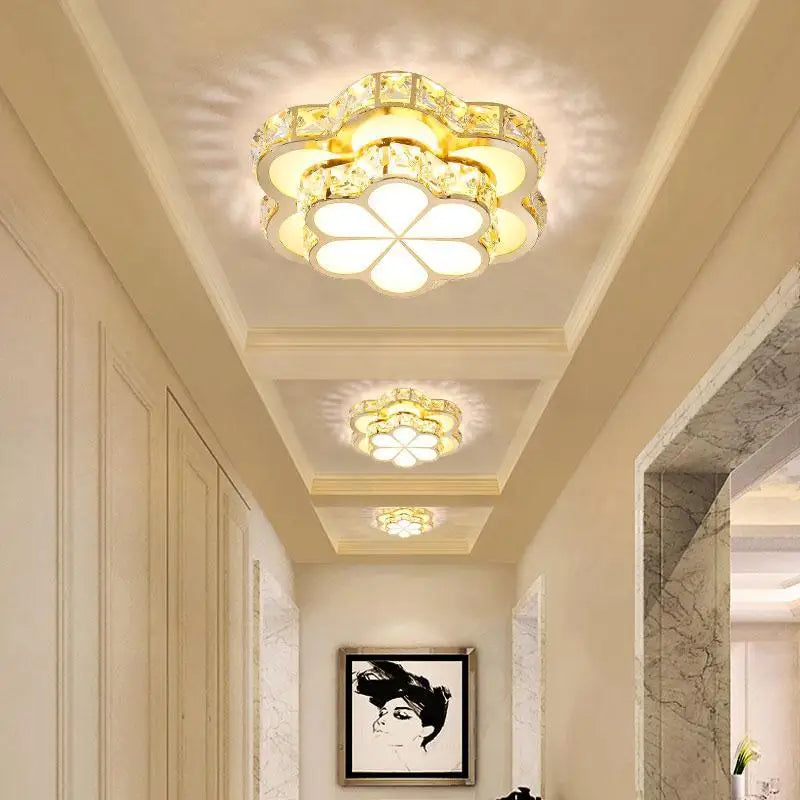 Plafonnier — LED intelligent avec motif de fleur en cristal moderne
