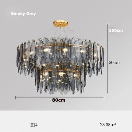 Lustre — LED art déco en fer et verre design élégant pour éclairage moderne