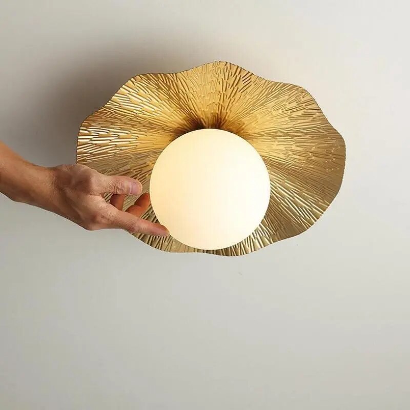 Plafonnier nordique moderne Lotus salon Octave Contrepoint en Verre - Reflets Délicats & Élégance Visuelle