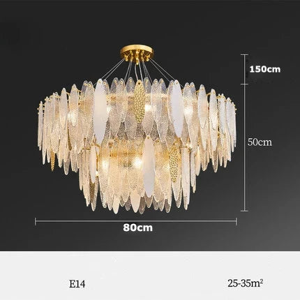 Lustre — LED art déco en fer et verre design élégant pour éclairage moderne