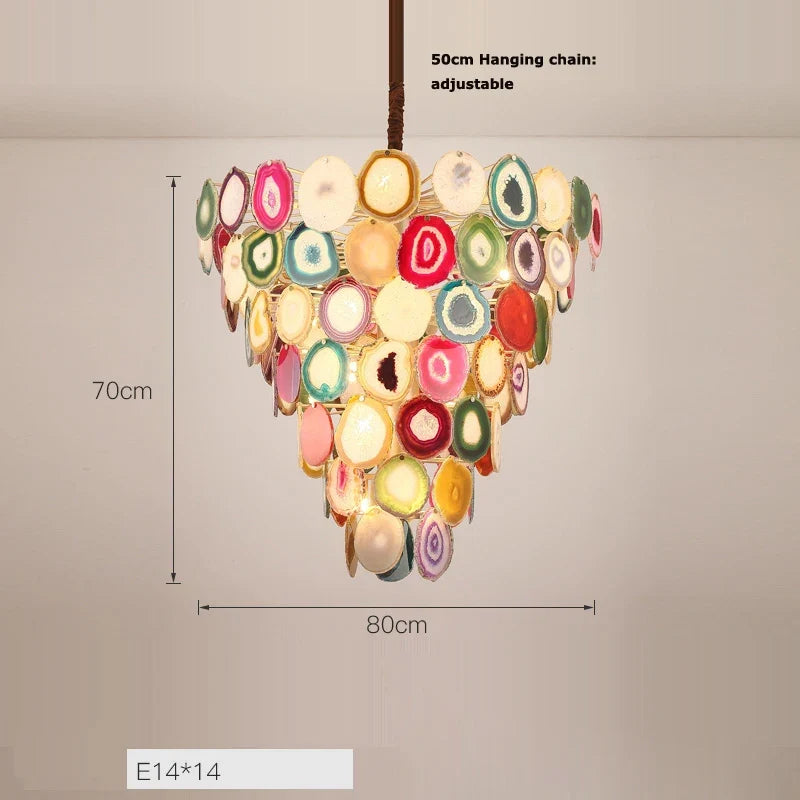 Lustre — Design moderne en agate colorée pour intérieur