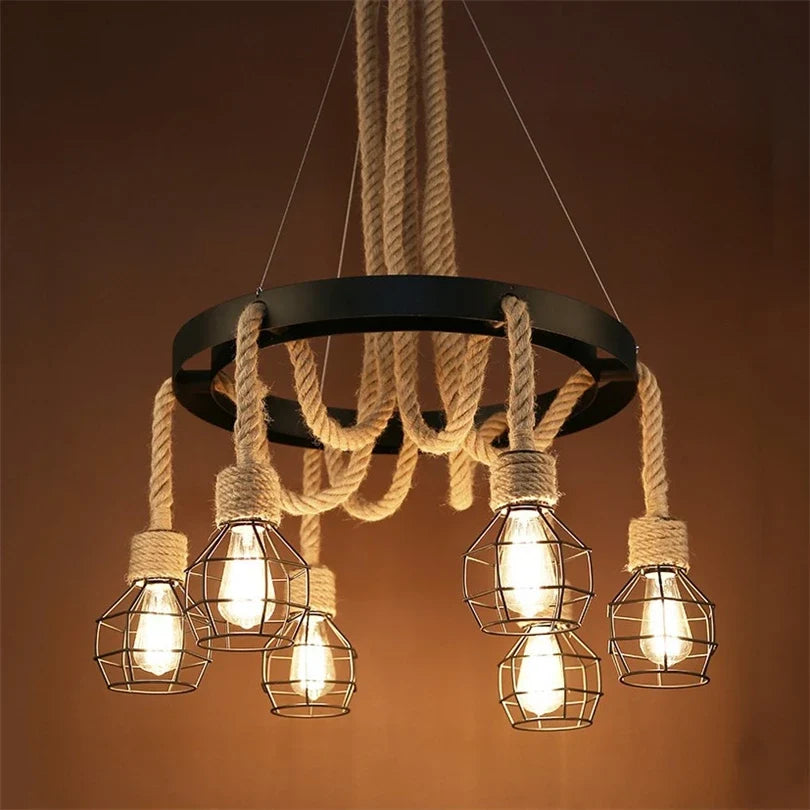 Suspension Vintage Basile Sillage en Corde de Chanvre