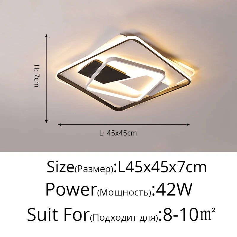 Plafonnier — LED art déco géométrique luxe pour éclairage intérieur