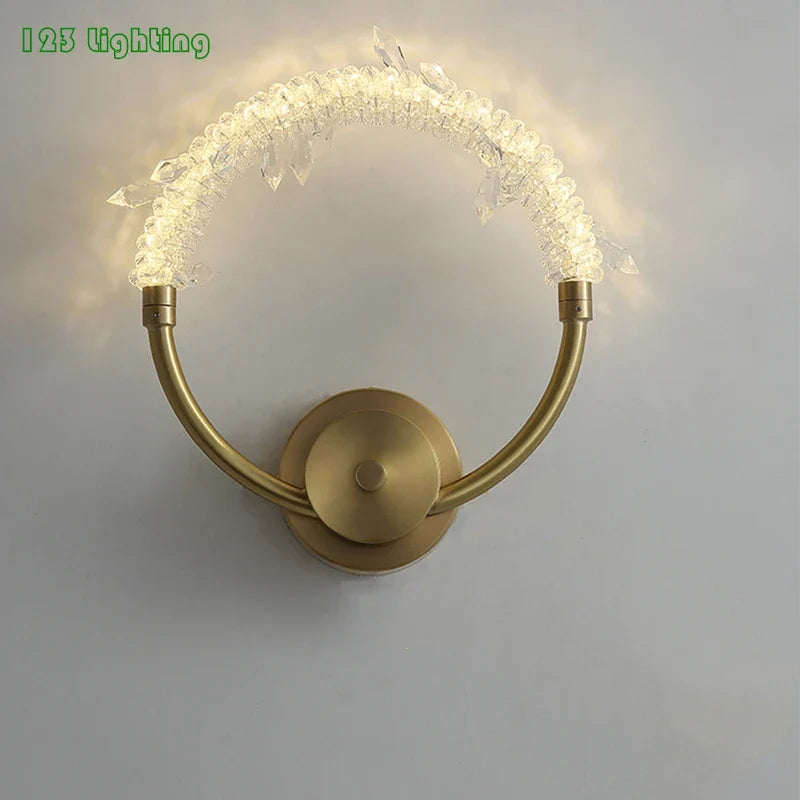 Applique murale led cristal et cuivre décorative pour intérieur Daphné Sérénade - Des Reflets pour Souligner le Décor