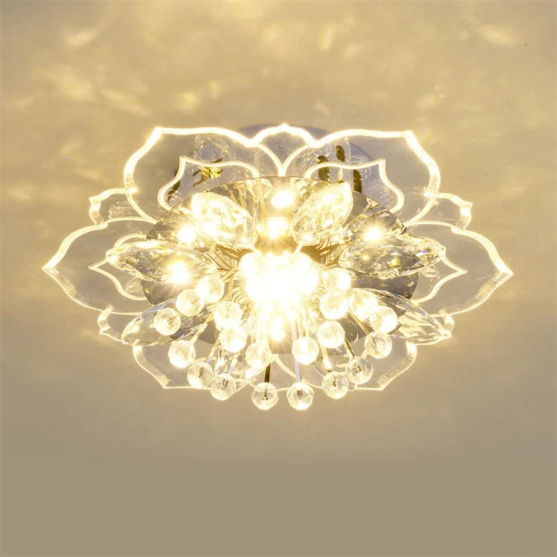 Plafonnier en cristal fleurs lustre éclairage intérieur Ophélie Récital - Reflets Étincelants & Décor Élégant