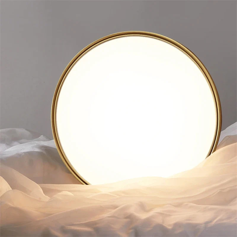 Plafonnier — LED rond minimaliste en cuivre pour allée couloir