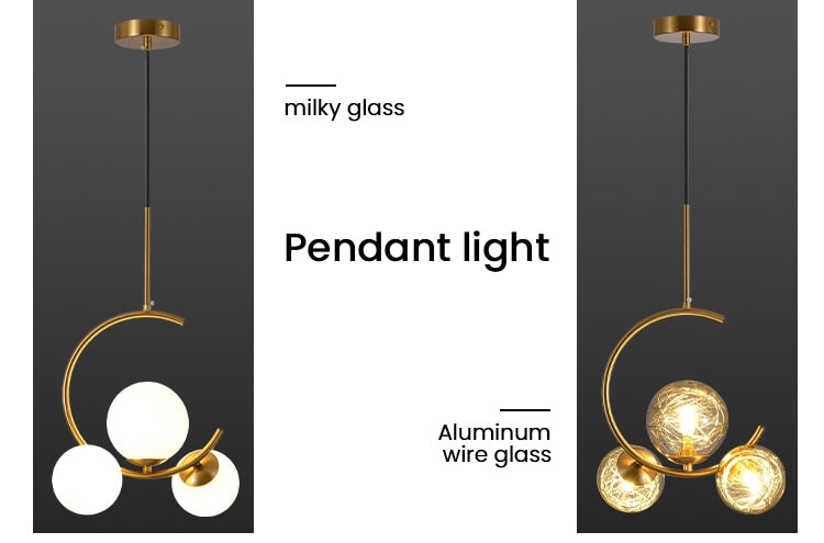 Valentina Boule de Verre Bulles Lampes Suspendues Lampes Dorées Suspension - Neutralighting