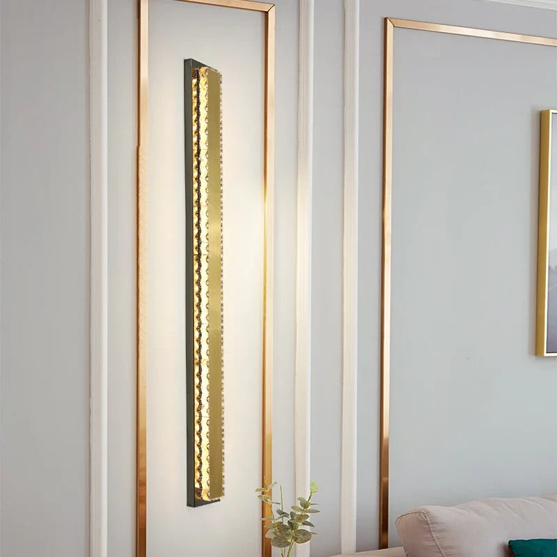 Applique murale — De luxe dorée longue bande imperméable décoration ambiance extérieure