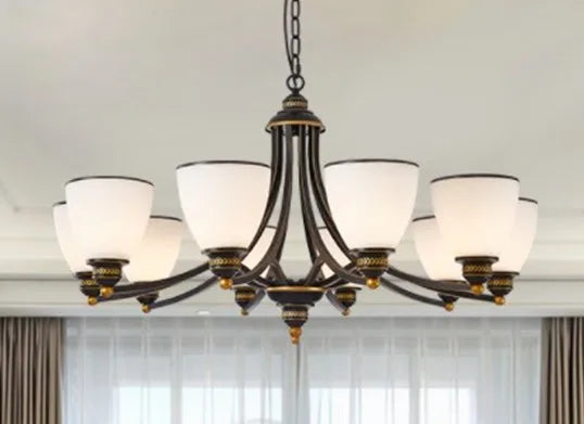 Lustre — Classique en fer et verre pour décoration intérieure
