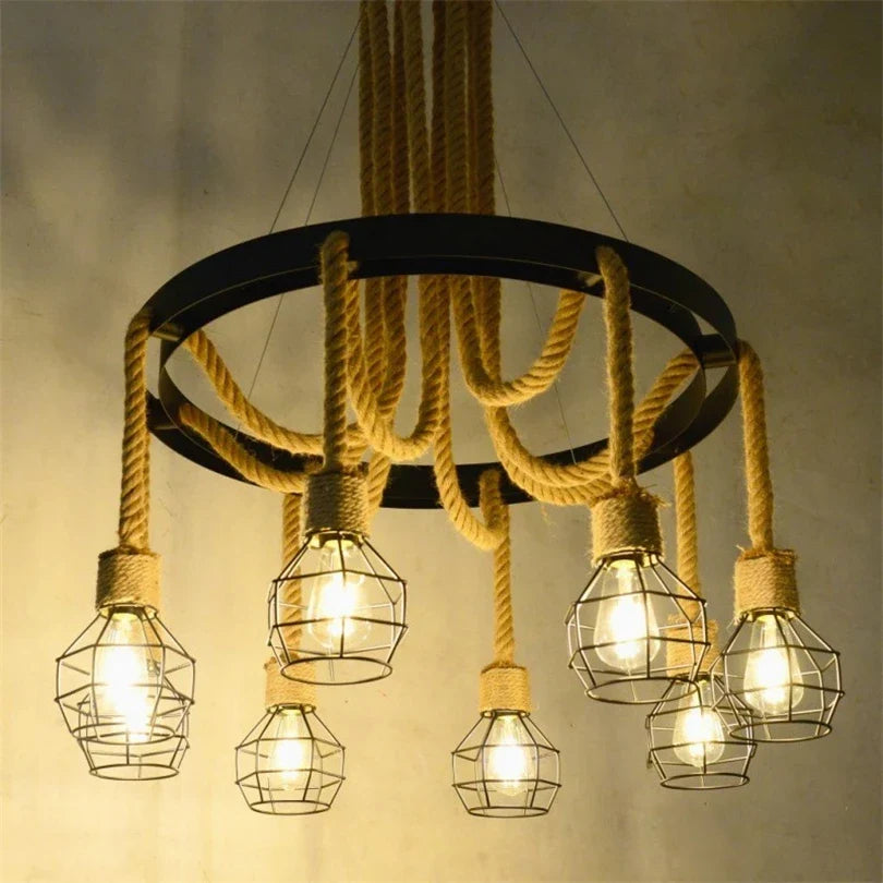 Suspension Vintage Basile Sillage en Corde de Chanvre