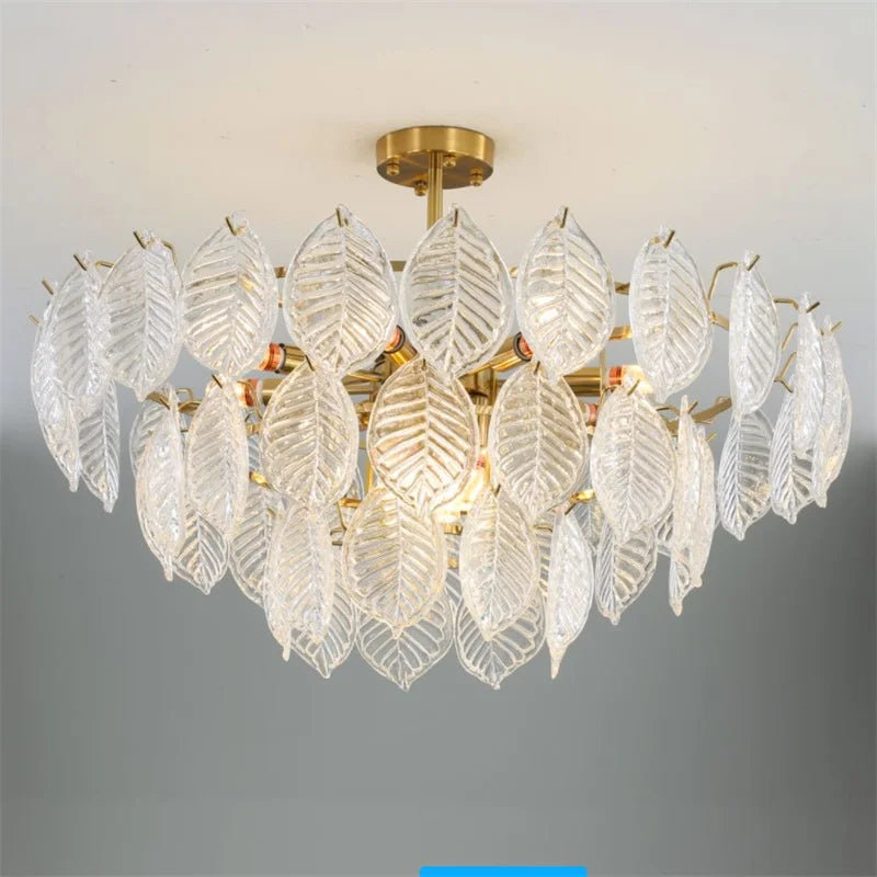 Lustre — Vintage moderne en verre doré pour décoration intérieure
