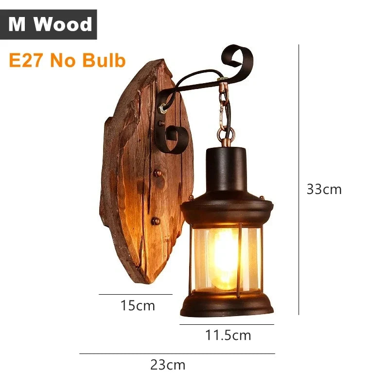 Applique murale — LED rustique en fer vintage pour intérieur et extérieur