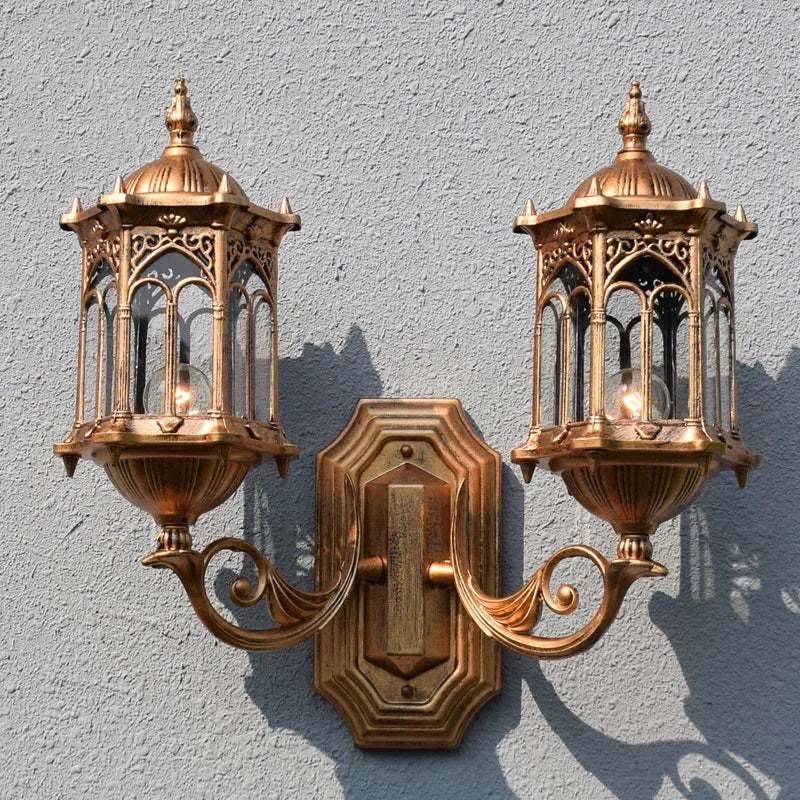 Applique murale — Extérieure à double tête style européen rétro étanche