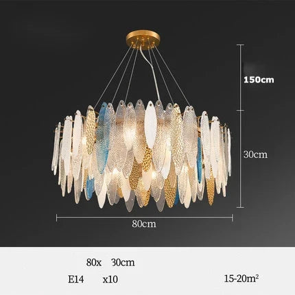 Lustre — LED art déco en fer et verre design élégant pour éclairage moderne