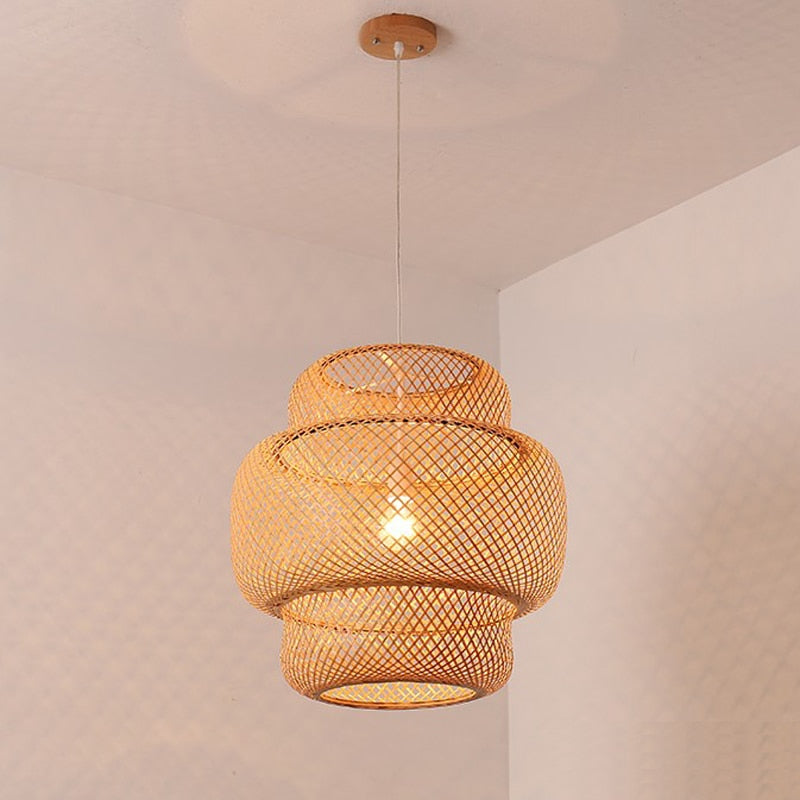 Lampe Suspendue en Bois Hélène Tempo - Matière Végétale & Charme Délicat