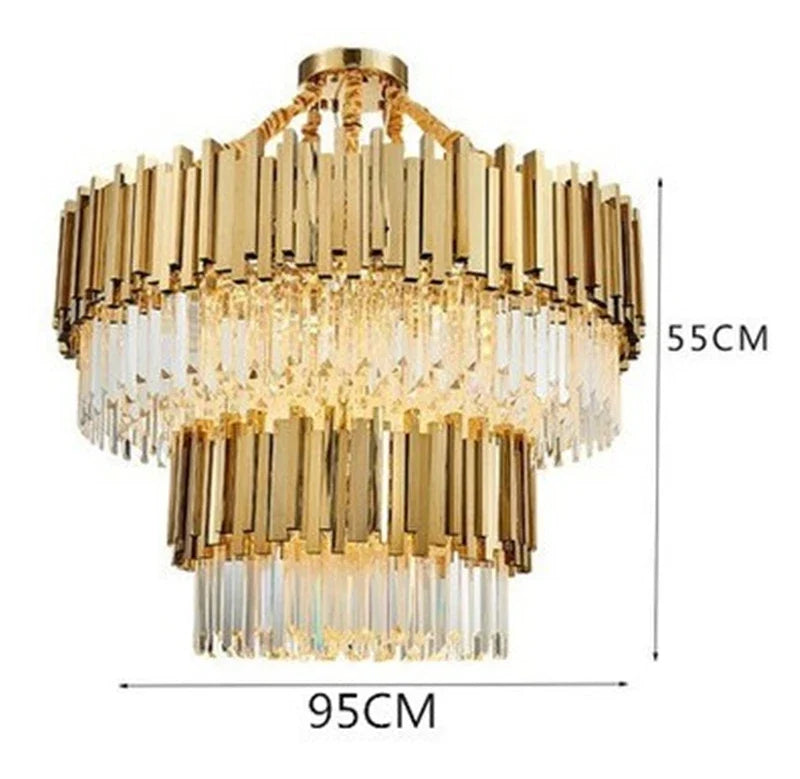 Suspension — Moderne en cristal avec grande suspension à LED