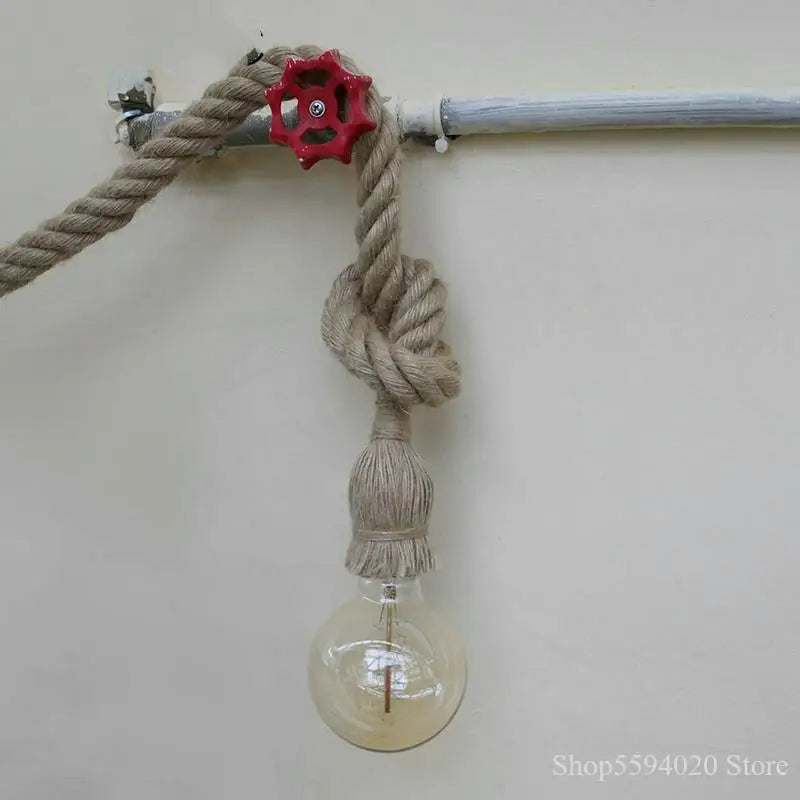 Suspension Vintage Iris Brume en Corde de Chanvre