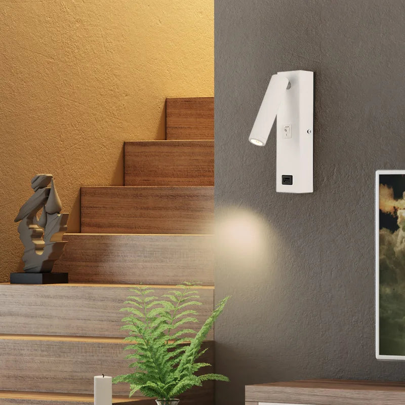 Spot led rotatif moderne avec interrupteur en métal pour lecture Samia Rivage - Une Note Actuelle dans le Décor