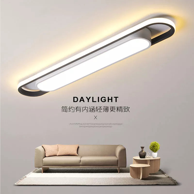 Plafonnier rectangulaire simple plafond moderne à LED Théotime Respire - Une Silhouette Graphique Affirmée