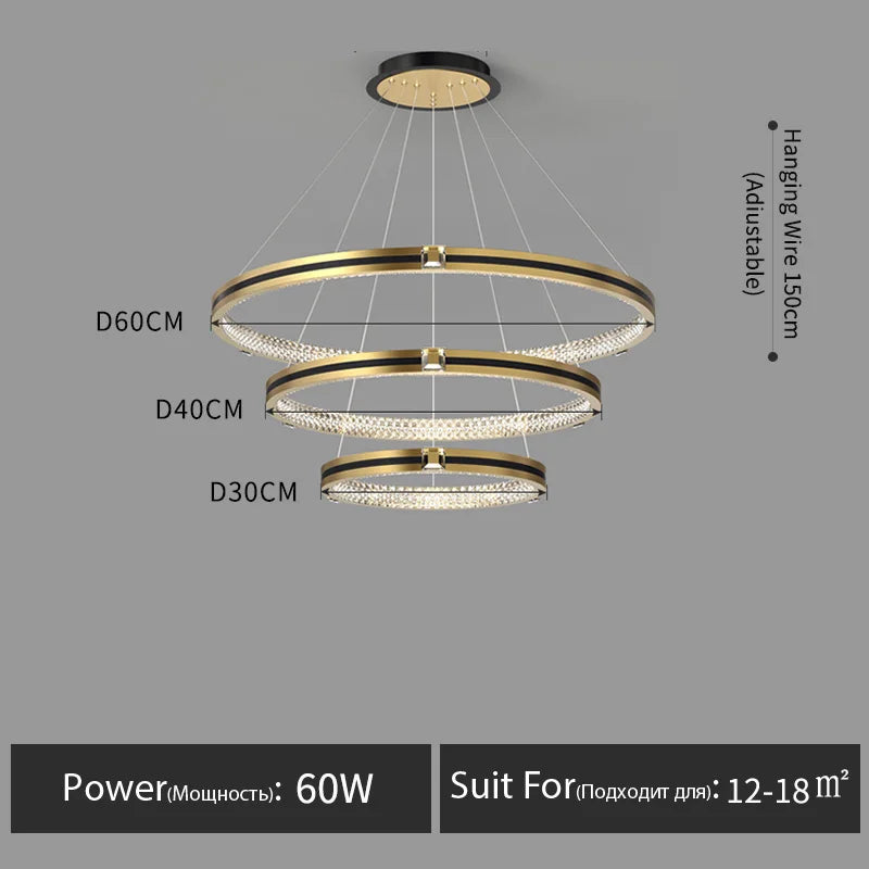 Lustre — En cristal moderne pour hall et restaurant luxe