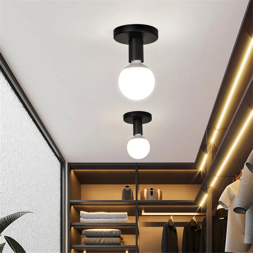 Plafonnier rétro industriel moderne en métal simple Agathe Ligne - Caractère Industriel & Décor Affirmé