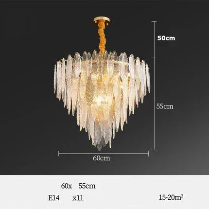 Lustre — LED art déco en fer et verre design élégant pour éclairage moderne