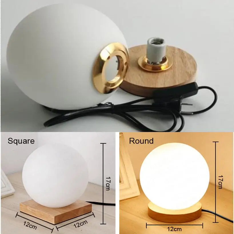 Lampe à poser — De table boule de verre Simple
