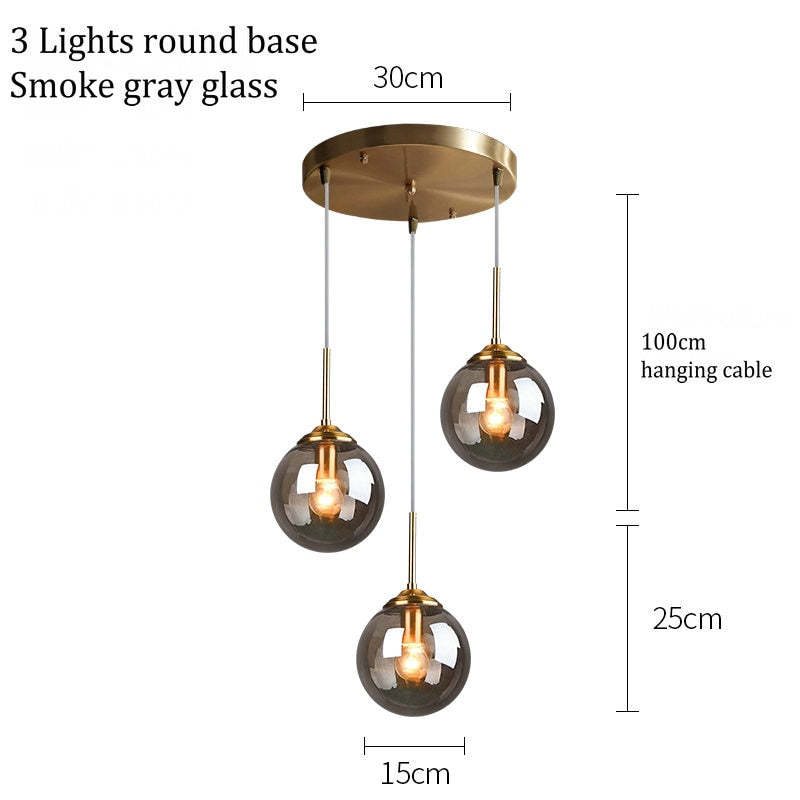 Narell Luminaires Suspension Verre Transparent Ambre - Neutralighting