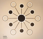 Moderne Suspension Multi Contemporaine, Metal/Acrylique, Noir Mat, Salon - Neutralighting
