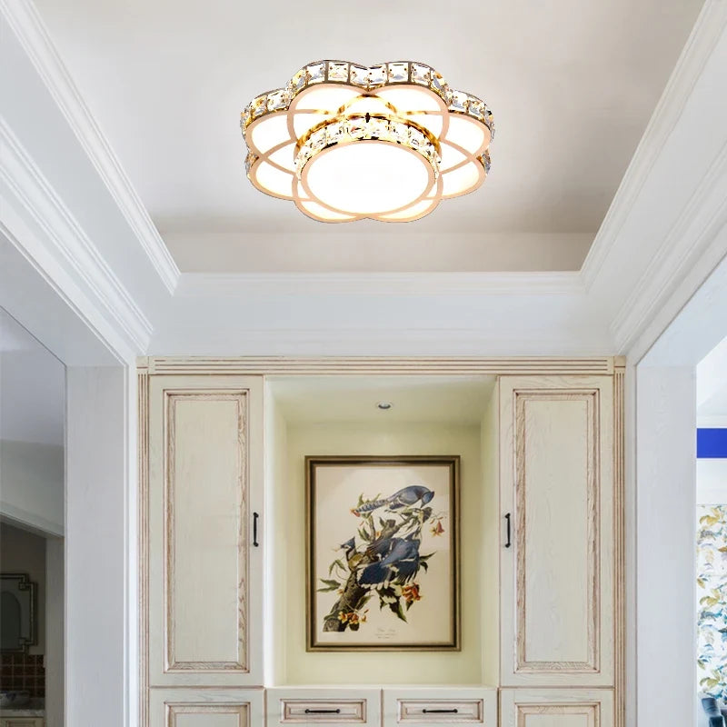 Plafonnier — LED intelligent avec motif de fleur en cristal moderne