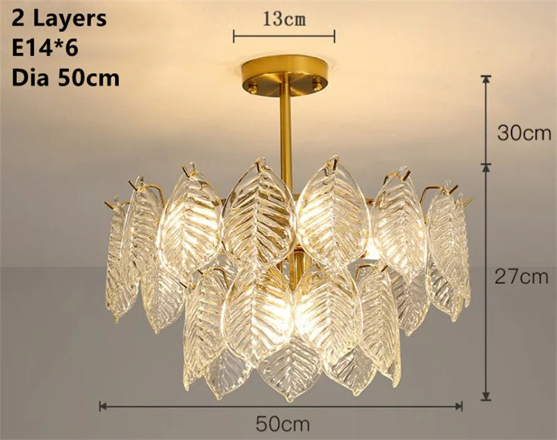 Lustre — Vintage moderne en verre doré pour décoration intérieure